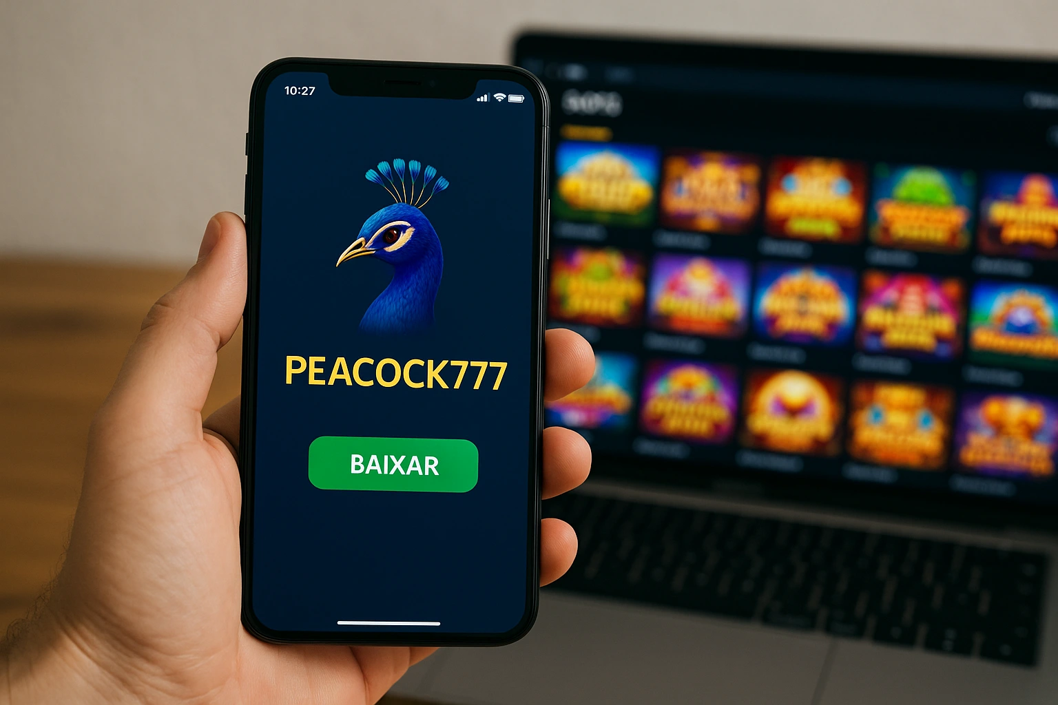 Baixar o PEACOCK777 Cassino App