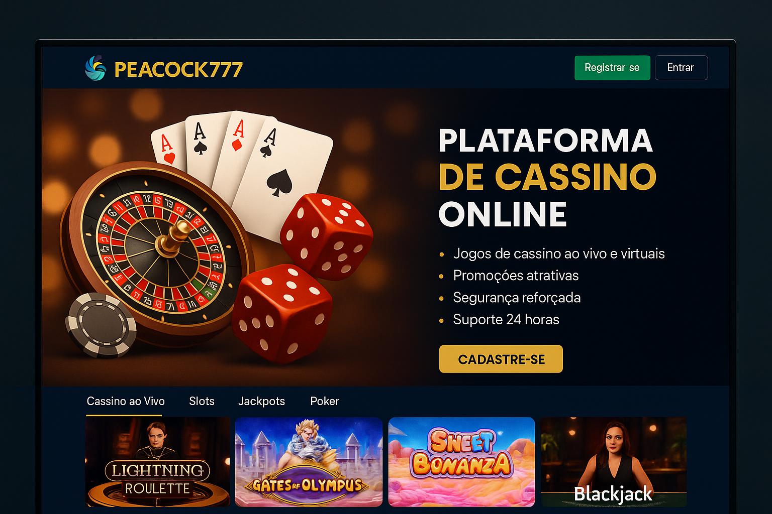 Jogos de cassino online PEACOCK777