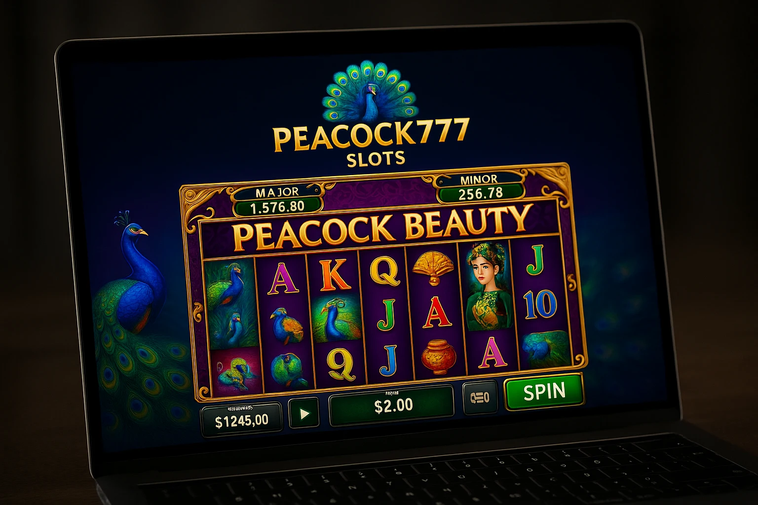 Explore o mundo das slot machines no PEACOCK777 Casino